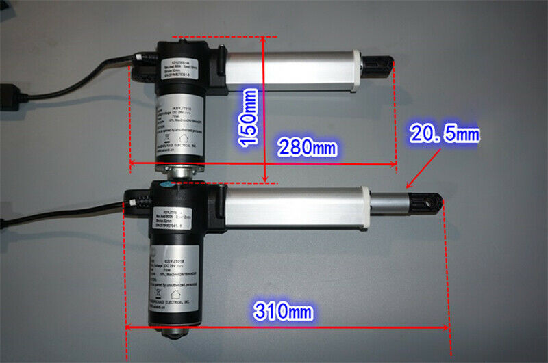 DC 29V 75W Electric telescopic push rod motors stroke 32mm thrust 800N 12mm/S