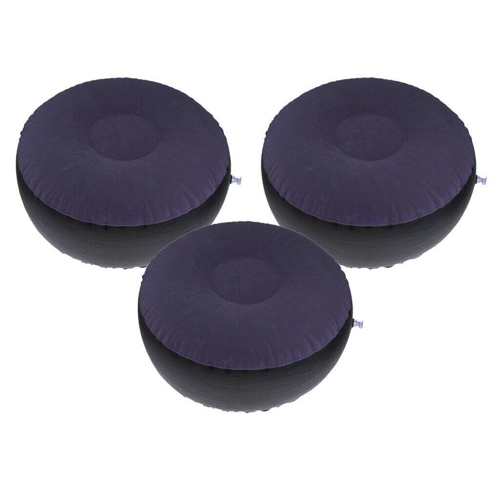 3x Inflatable Stool Ottoman Beach Leisure Air Chair Living Room 62x32cm