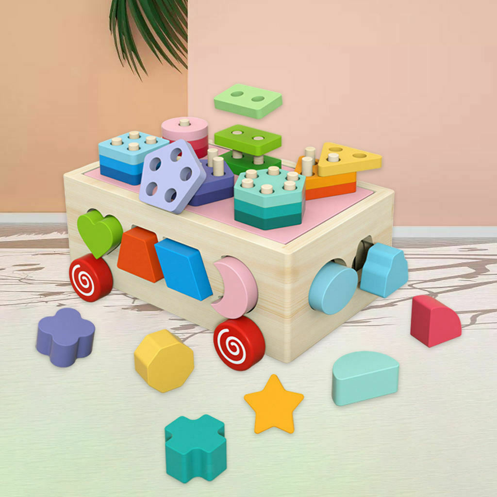Sorting Box Colorful Geometric Shape Blocks Matching Gifts for Toddlers Kids