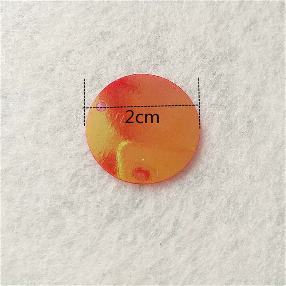 200 Mix Round Sequins Embellishments Loose Paillettes DIY Sewing Art Decors 20mm