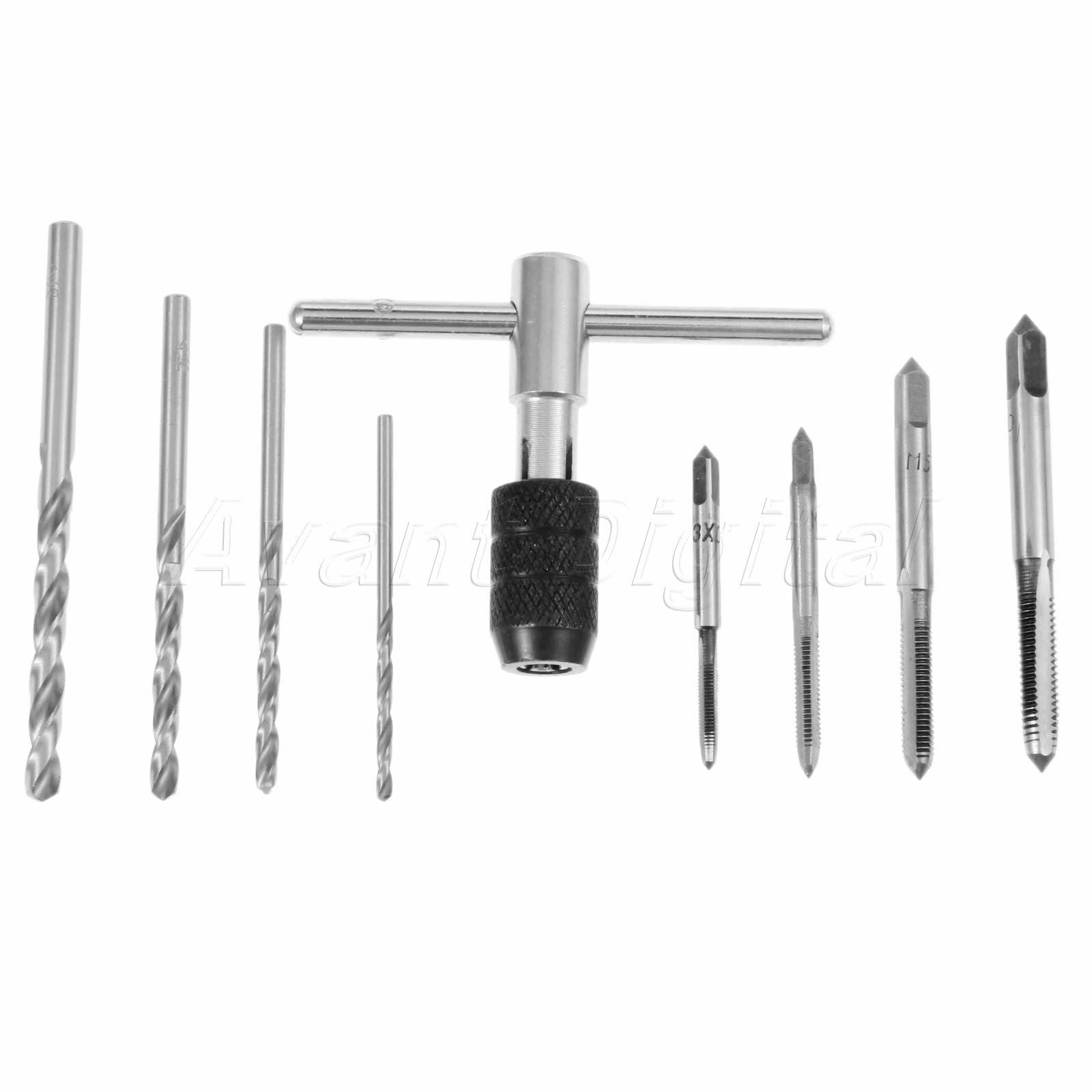 New Metric M3-M12 Threading Screw Tap & Wrench & Drill Bits Metalworking Tool