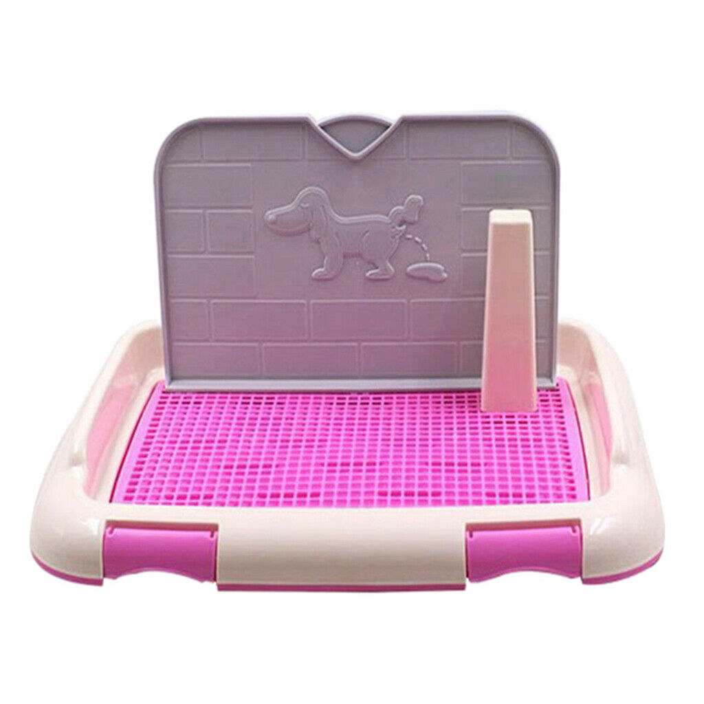 Pet  Mat Toilet w/ Wall Indoor House Keep Clean S Pink