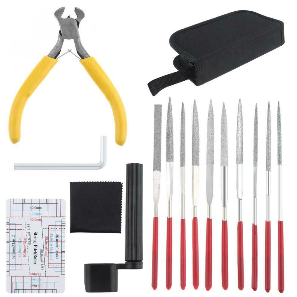 15pcs Guitar Bass Care Repairing Maintenance Tools Kit Polishing Set with Bag