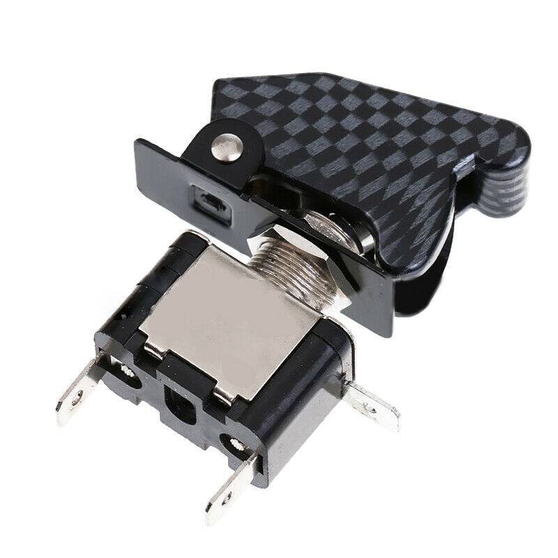 5PCS 20A Car SUV Truck Yacht Carbon Fiber Cover LED Light Rocker Toggle Switch