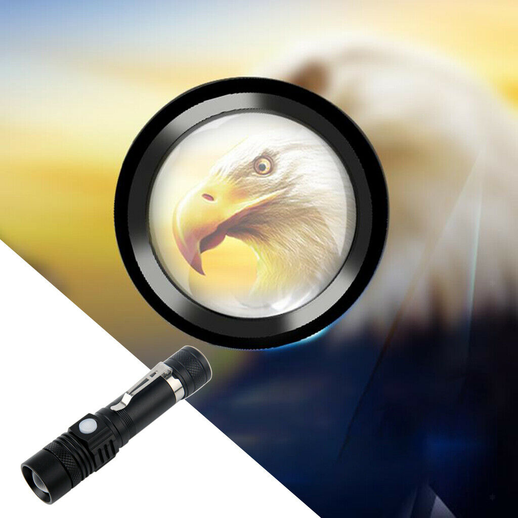 Compact Zoomable T6 LED Flashlight Rechargeable Portable Torch 4 Modes
