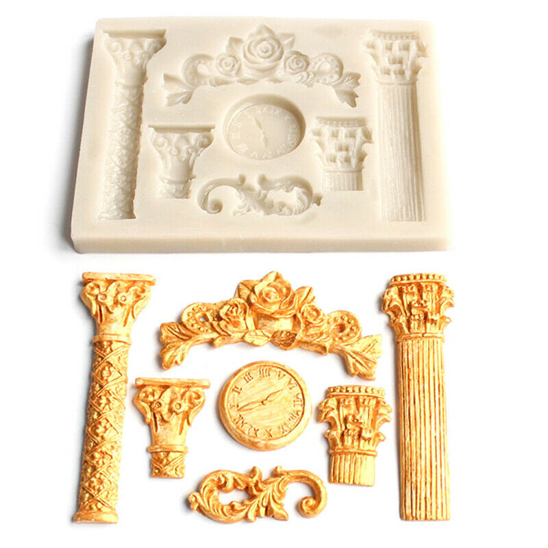Roman pillar clock shape DIY silicone mold fondant mould cake decorating t J FG