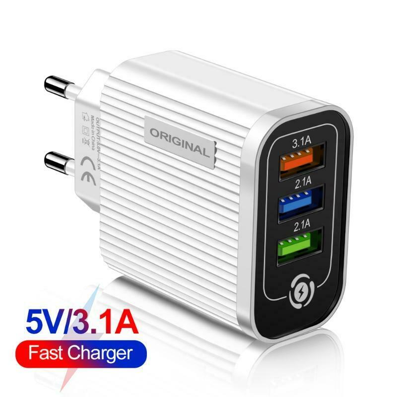 USB Charger LED Display US Plug Quick Charge 3.0 Wall Adapter Charger