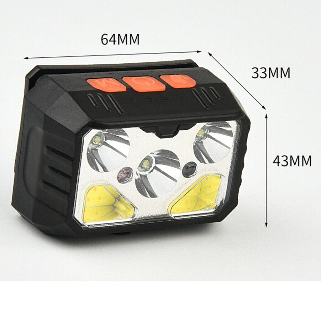 USB LED Headlamp Motion Sensor COB Headlight Waterproof Work Flashlight Lamp