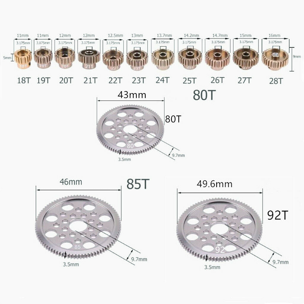 Metal Spur Motor-Gear for Racing Sakura 1/10 Remote Control Drift Racing Car