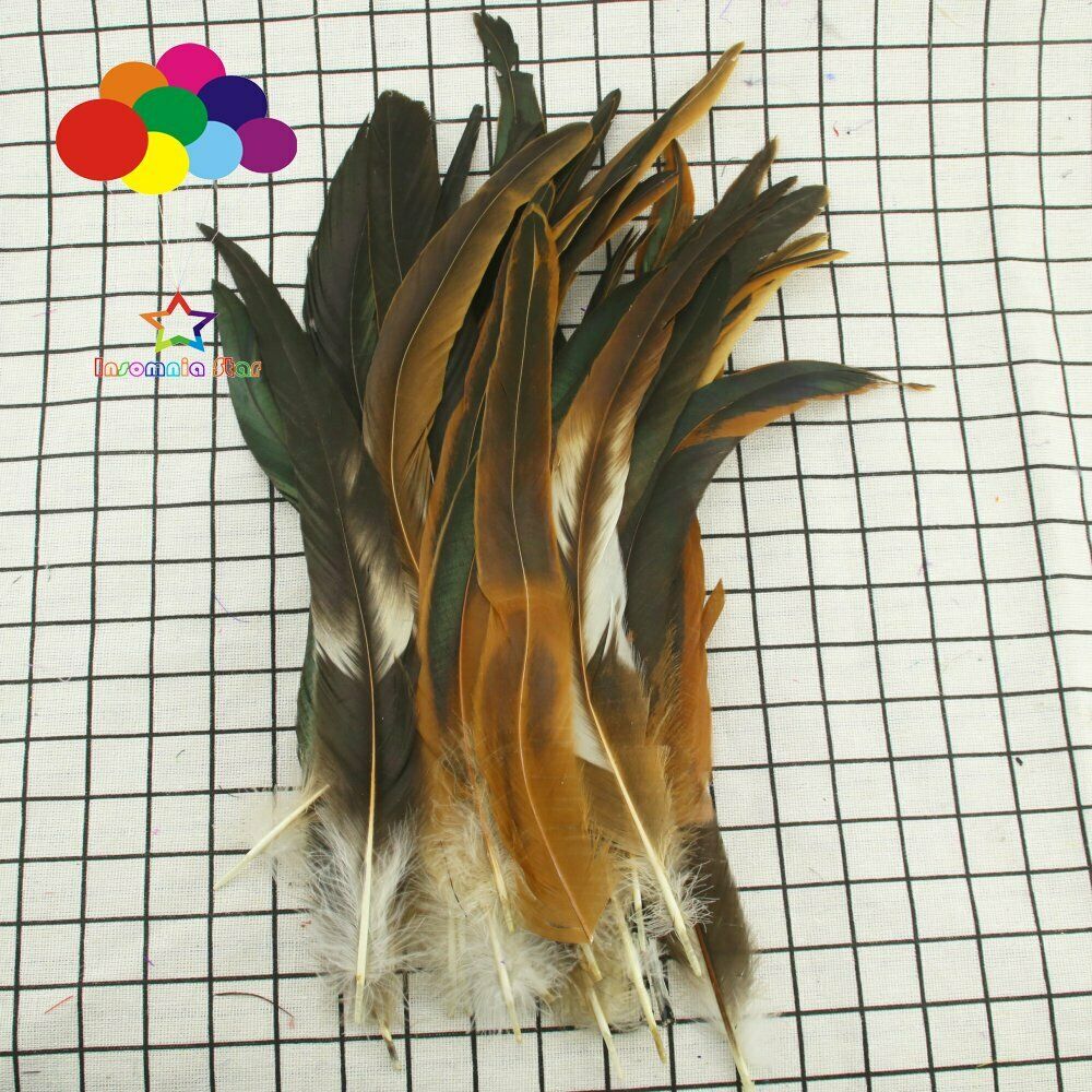 Natural 100 Pcs 12-14 Inch/ 30-35 cm Cock Chicken Tail Feathers DIY Crafts