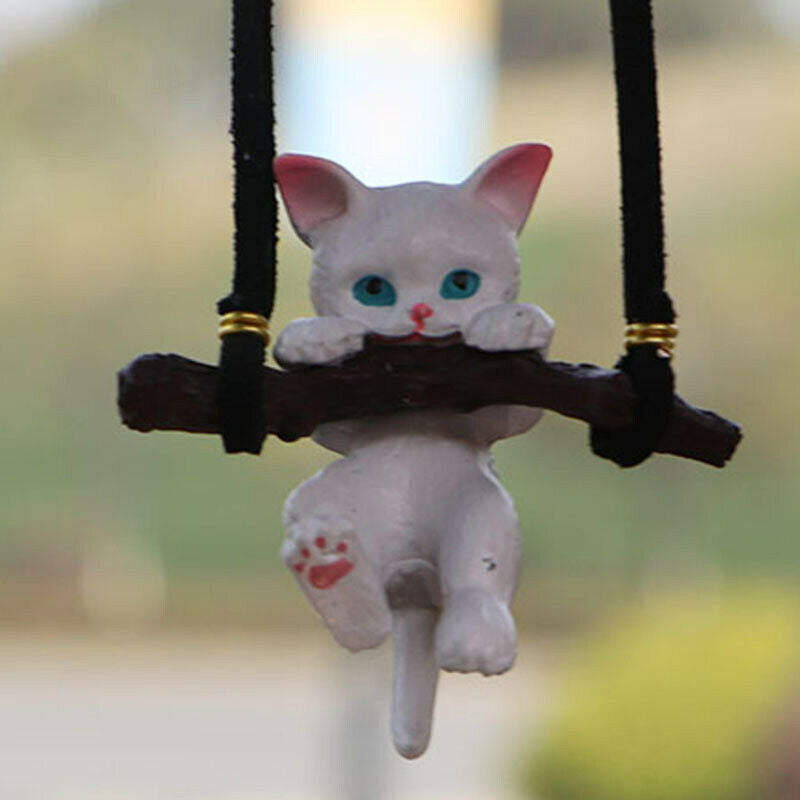 Creative Cute Branch Cat Rearview Mirror Pendant Auto Interior Accessories