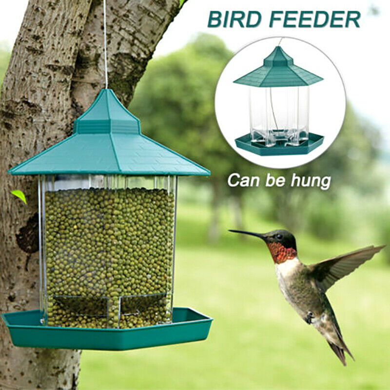 Waterproof Hanging Gazebo Bird Feeder Villa Outdoor Feeding For Garden DecoS.DD