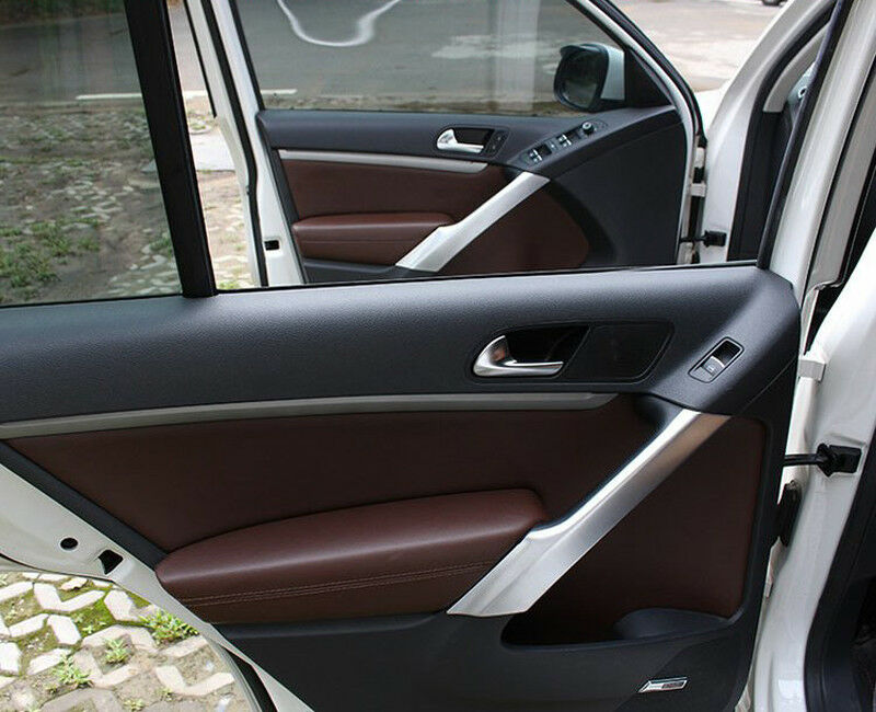Chrome Interior Door Armrest Cover Trim Molding 4pcs ABS For VW Tiguan 2010-2015