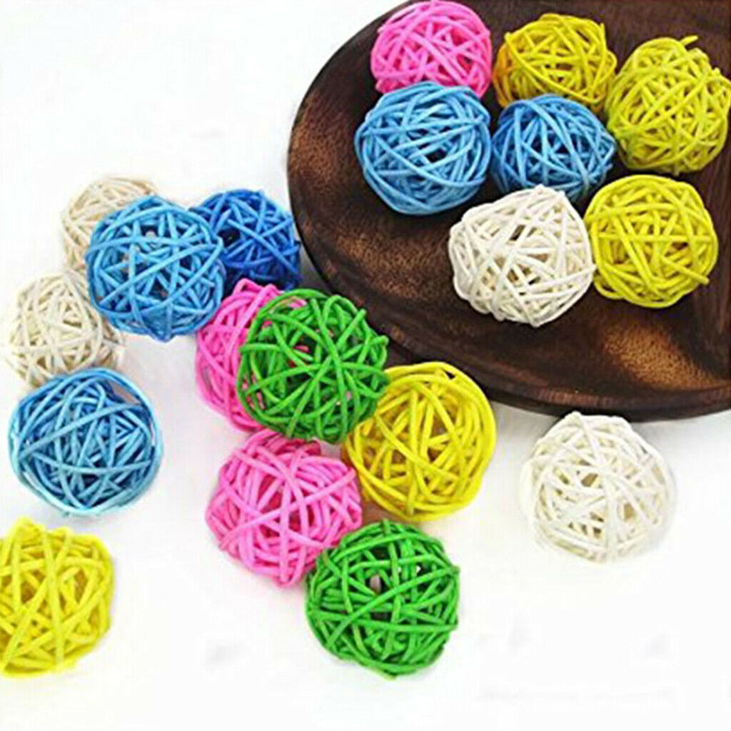 10Pcs 3cm Handmade Wicker Rattan Balls Wedding Party Table Decorative Crafts