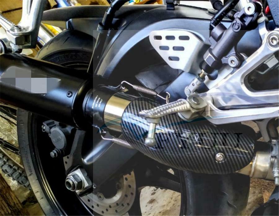 Universal Motorcycle Exhaust Carbon Fiber Look Protector Heat Hot Shield Cover