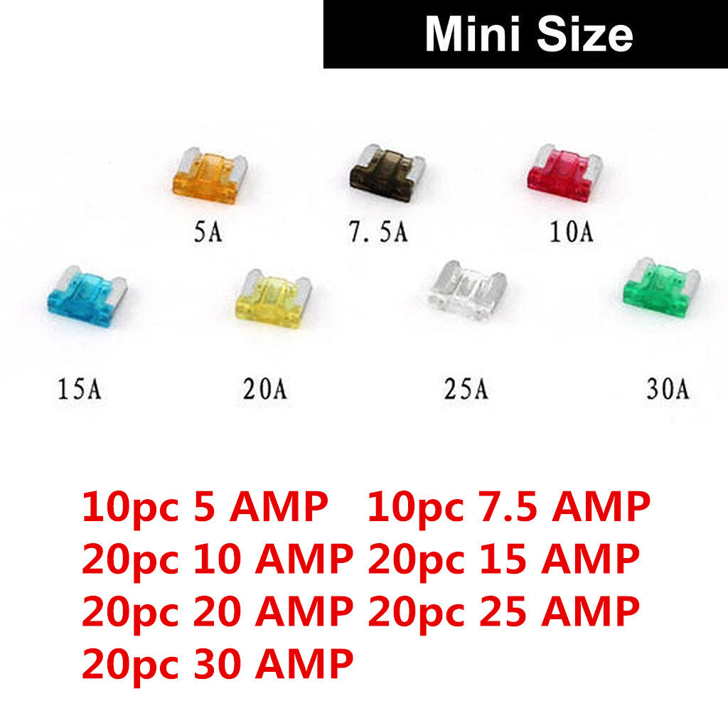 Lot 120Pcs Mix Assorted Car Mini Low Profile Fuse Box - 5 7.5 10 15 20 25 30 AMP