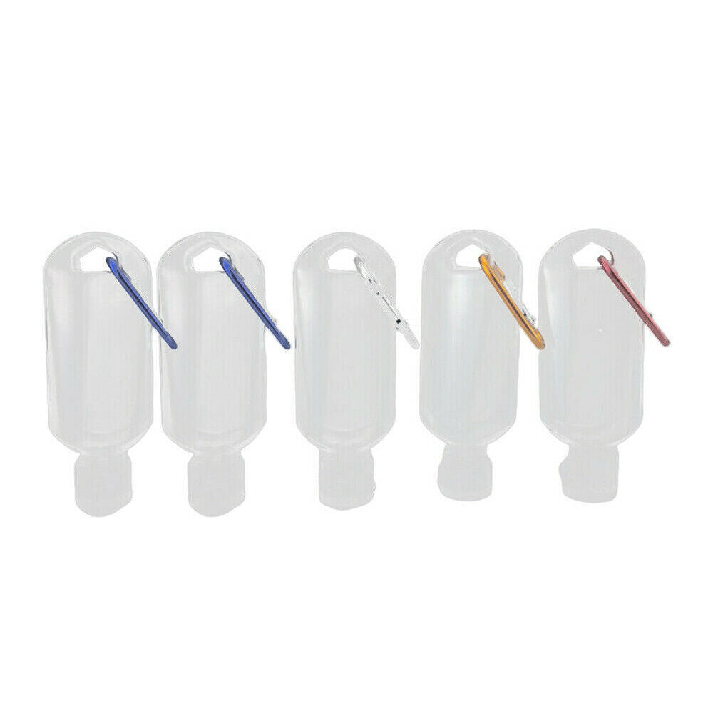 5X Refillable Empty Plastic Bottle With Key Ring Travel Sanitizer Bottle 50ml