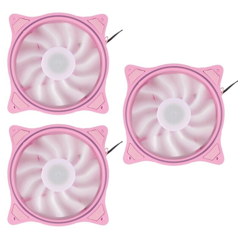 4 Pin 120mm Cool Fan Pc Fans 3 Aperture Interntl External Pink LED Large AirF2U2