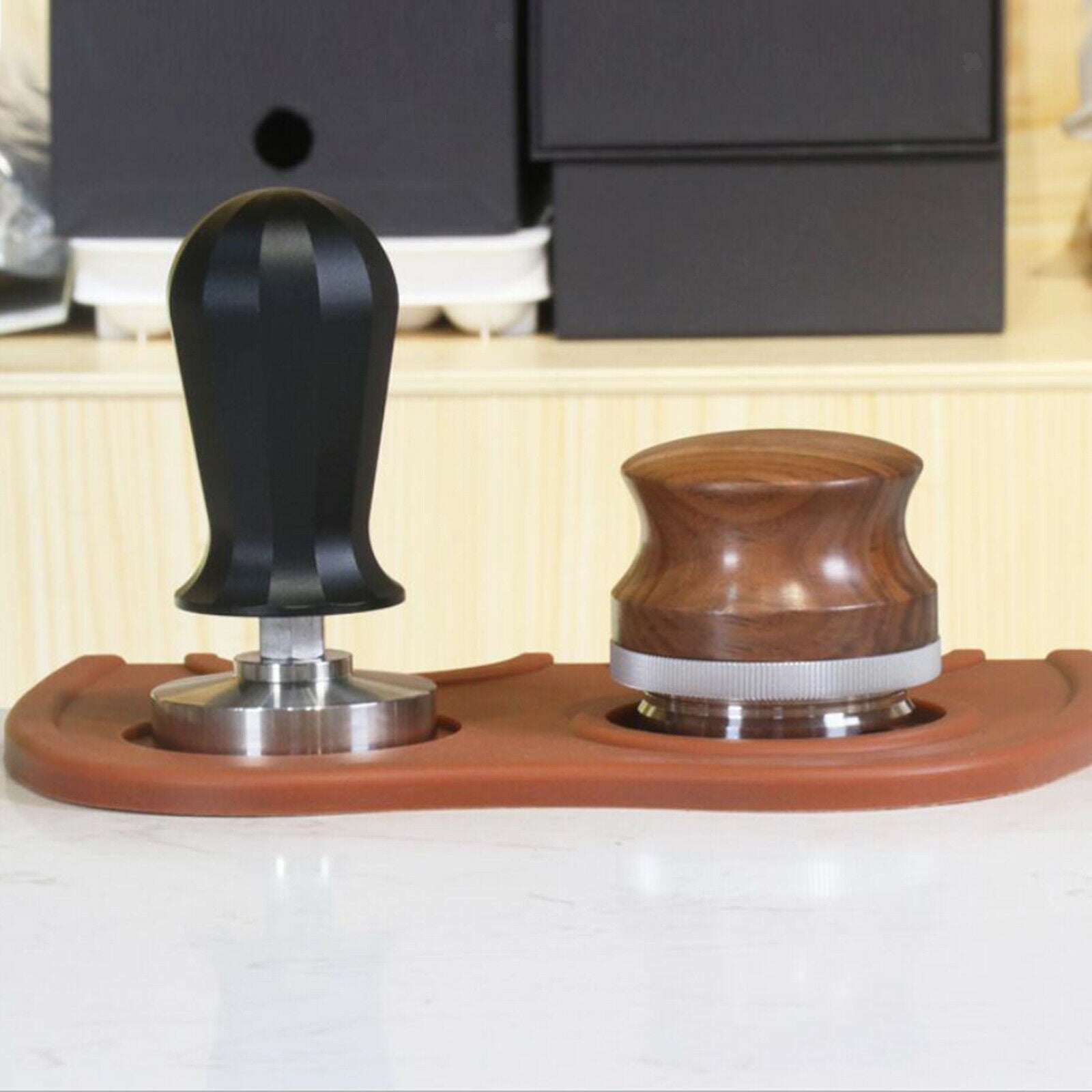 Espresso Coffee Tamper Wooden Handle Espresso Distribution Tool 53mm Style3
