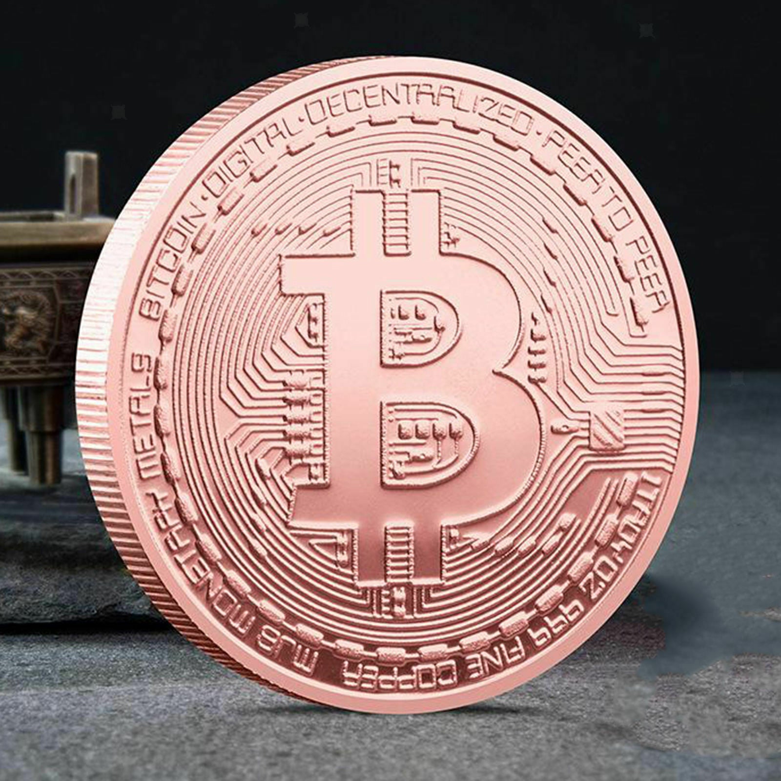 Virtual Bitcoin Coin Commemorative Round Plated Collectors Coin Bit Coin