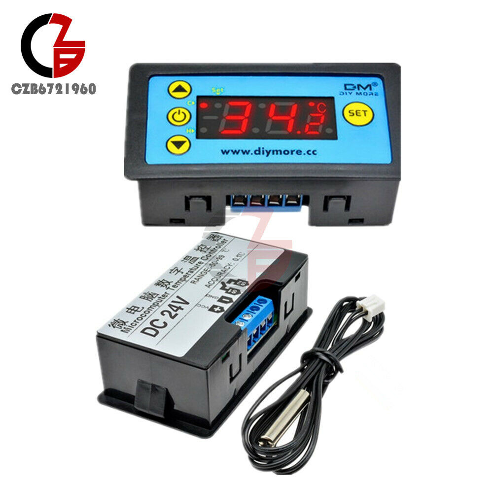 W3231 DC 24V LED Thermostat Temperature Controller -50°C-99 °C W/ Sensor Probe