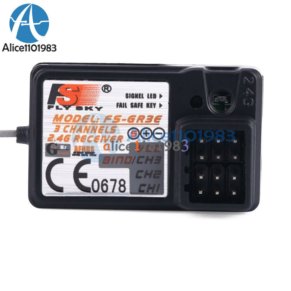 Flysky FS-GR3E Upgraded 3 Channel 2.4G Receiver GT3B, GR3C for RC Car Truck Boat