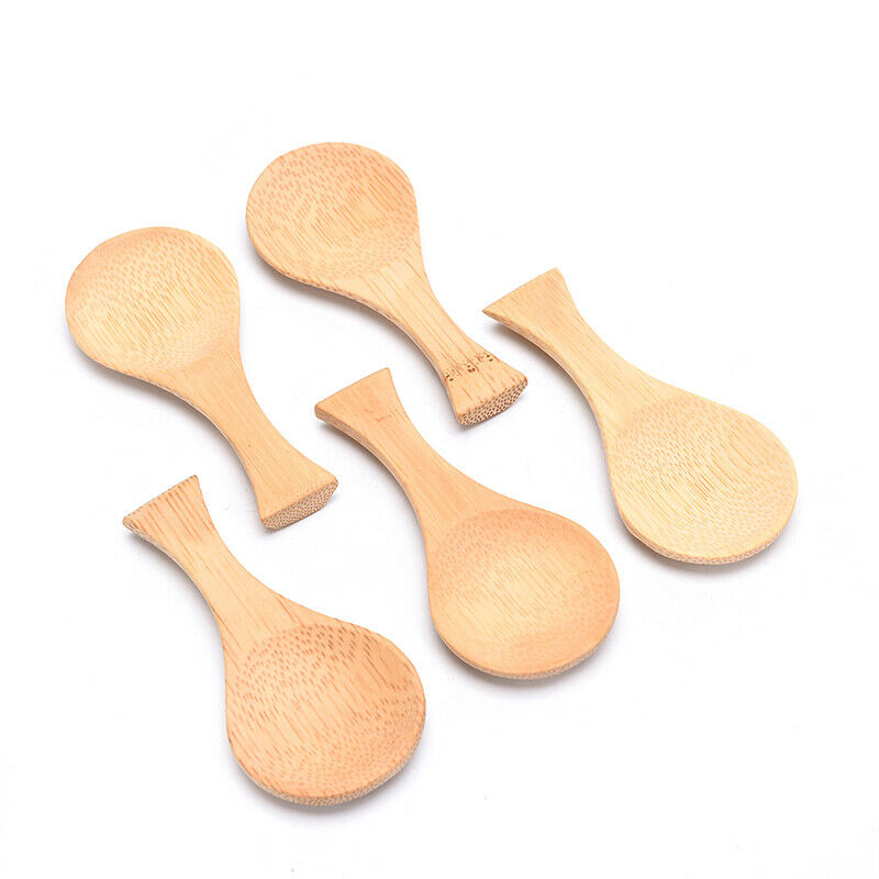 5PCS Small Wooden Salt Spoon Solid Wood Condiments Spoon Handmade Teaspo.l8