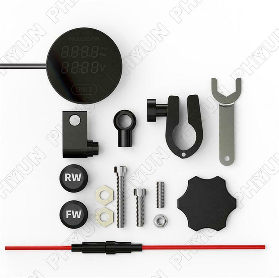 Motorcycle Tire Pressure Temperature Monitoring Alarm System TPMS w/ Sensors