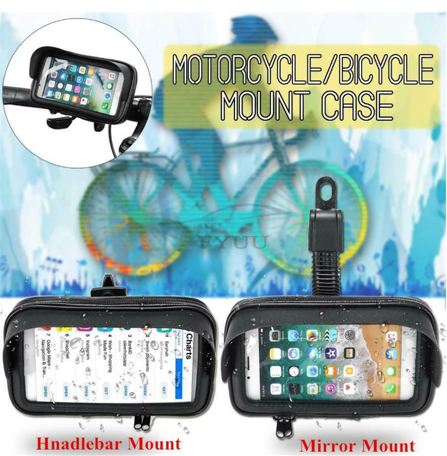 Black 6.3-inch Mobile Phone Bracket Motorcycle Rearview Mirror Mounting Sleeve