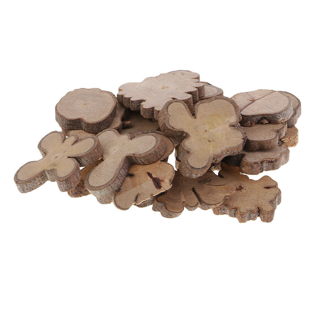 20PCS Small Irregular Natural Tree Wood Slices for Wedding Home Decorations