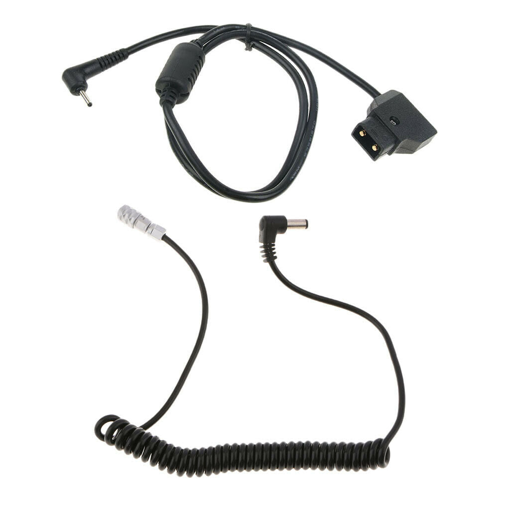 For BMPCC 4K Power Cable Coiled, Battery Pack DC Coupler Cord 5.5x2.5mm + D-tap