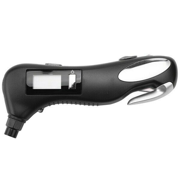 Tire Air Pressure Gauge Digital Display Tester Flashlight Window Breaker Cutter