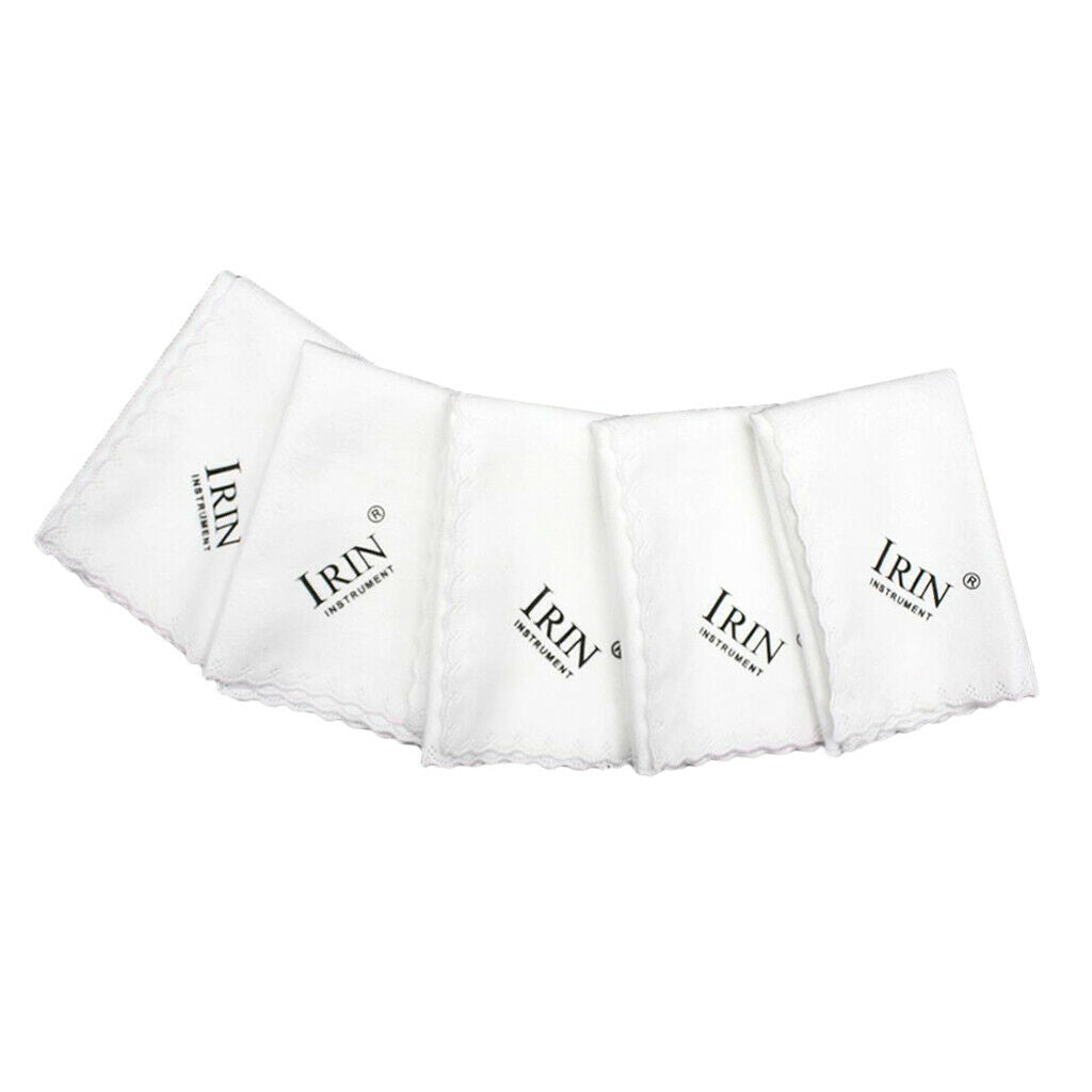 5 Pcs Professional Guitar / Piano Cleaner Cleaning Small Cloth Towel  White