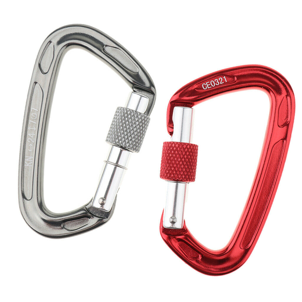 24KN Auto Locking Carabiner Hammock Carabiner Rappelling Climbing Buckle Grey