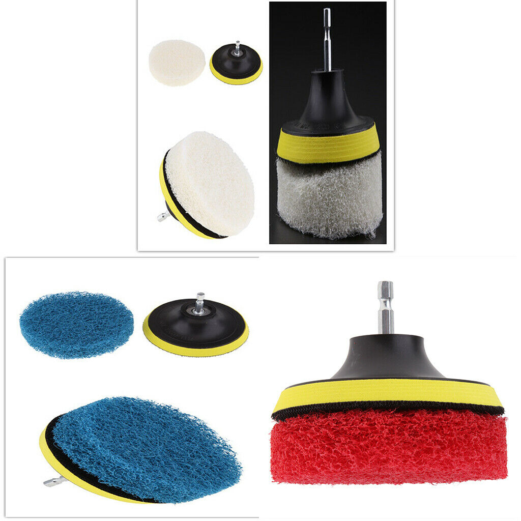 Drill Brush and Scrub Pads, 6Pcs/Set Power Scrubber Variety Cleaning Kit for