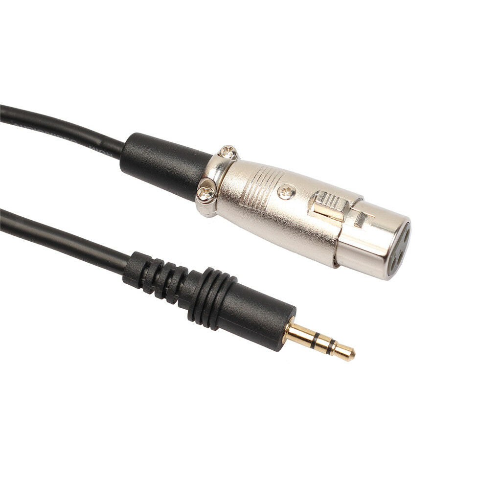 3 Pin XLR Female to 3.5mm 1/8" Jack Male MIC Audio Interconnect Cable 10ft