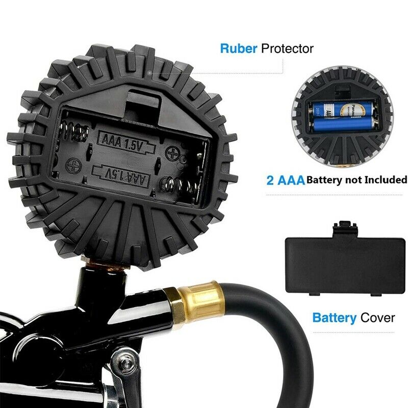 Digital Tire Pressure Gauge, 200 PSI American Air Chuck Pressure Gauge 0.1 DisV6
