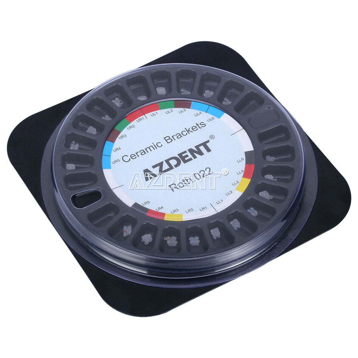 10packs AZDENT Dental Orthodontic Ceramic Brackets 5*5 Roth Slot.022 Hooks 3-4-5