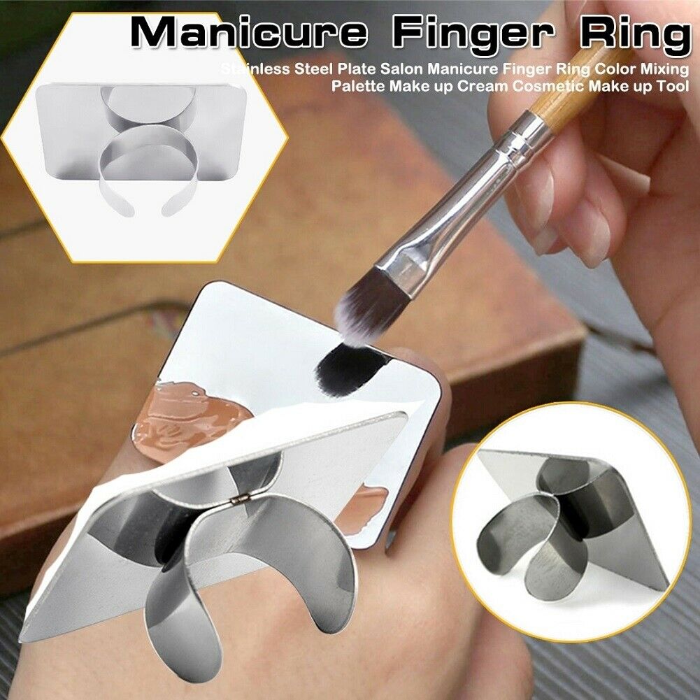 Stainless Steel Ring Mini Ring Small Square Palette Nail Art Makeup Palette