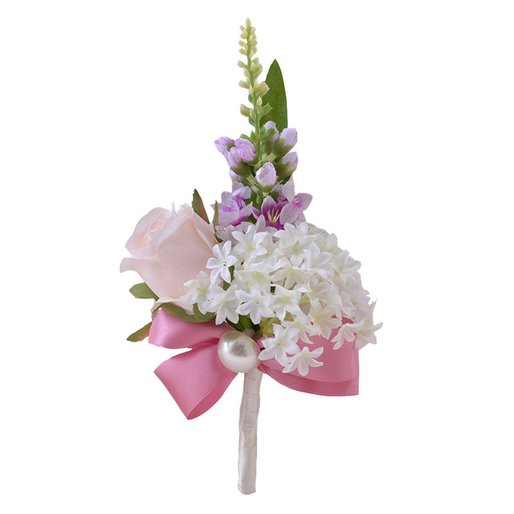 Wedding Artificial Silk Carnation Flowers Pin Bridal Grooms Corsage Brooch