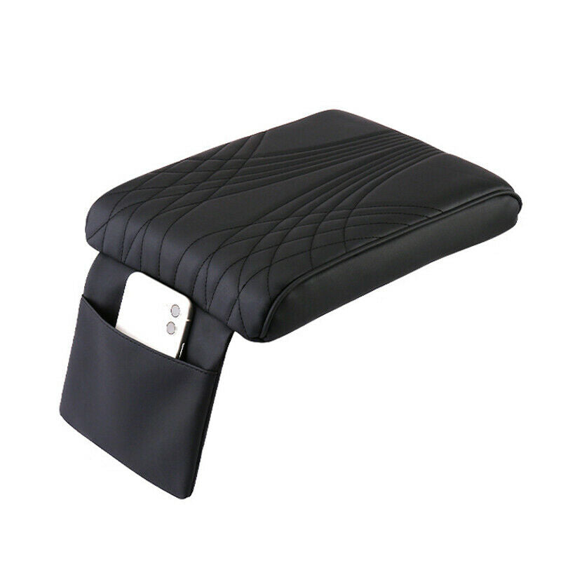 1PC Car Center Console Elbow Support Armrest Pad with Pocket Heighten PU Leather