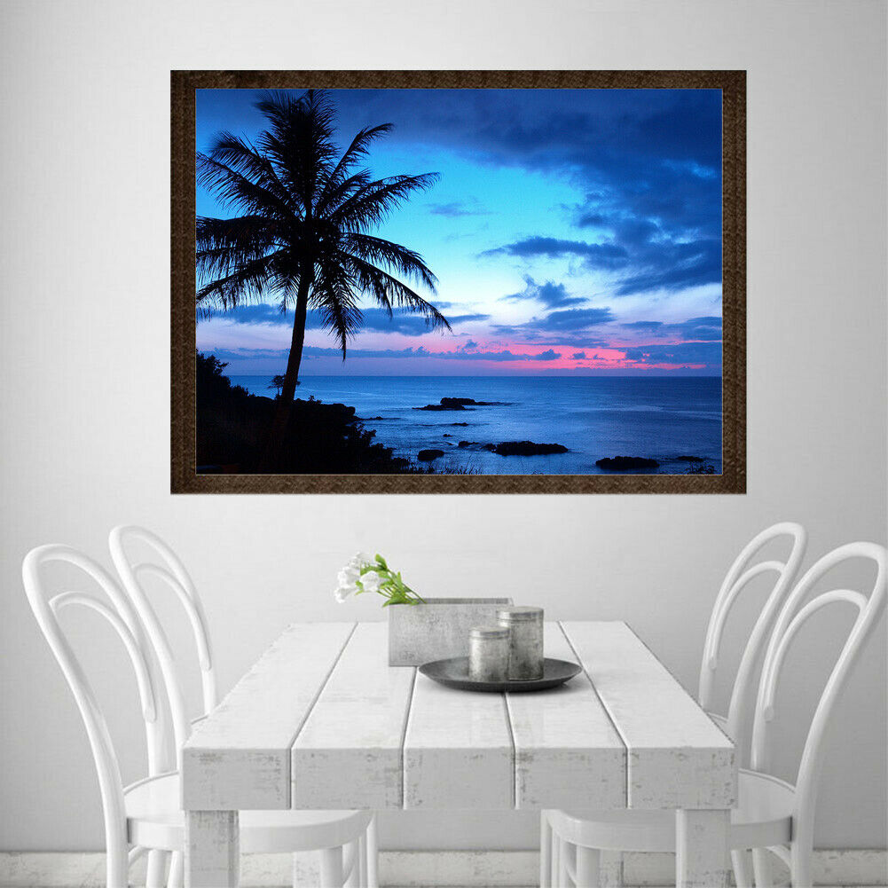Coconut Tree 5D Full Drill Diamond Painting Embroidery DIY Craft Needlework @