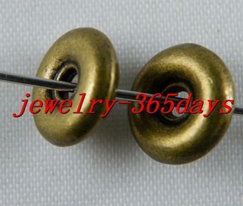 70pcs Bronze Color Smooth Ring Spacer Beads 10x3mm 9265