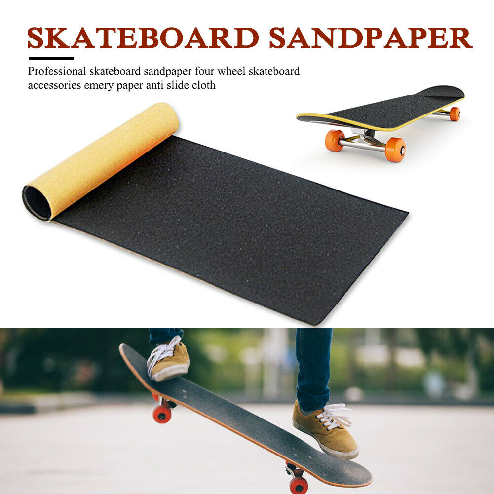 Skateboard Grip Tape Sandpaper Non-Slip Skate Board Deck Grip Tape Durable Bla @