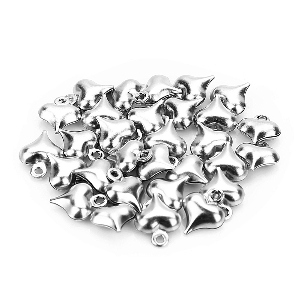 50pcs Smooth Heart Charms Dangles Anklets for Jewelry Findings Earrings