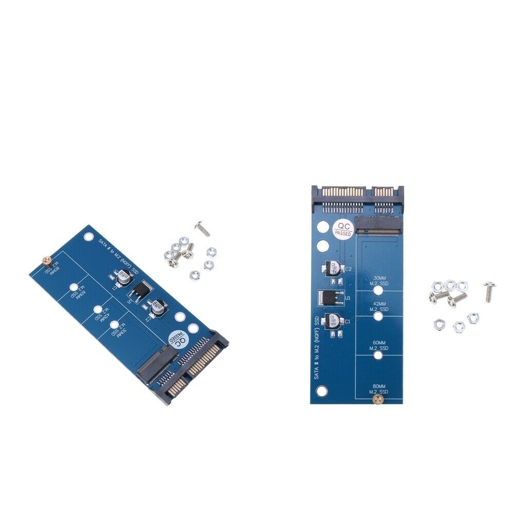 2x M.2 NGFF SSD To SATA 3.0 Converter Adapter, Support For M.2 SATA SSD 2280