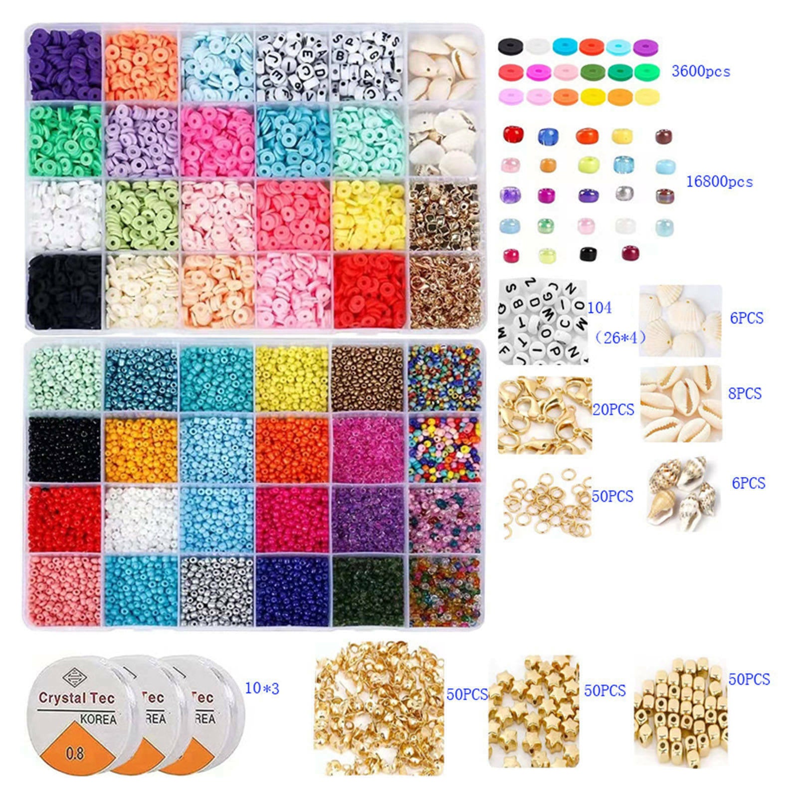 20747Pcs Polymer Clay Beads Pendant Crystal Line for DIY Earrings Jewelry