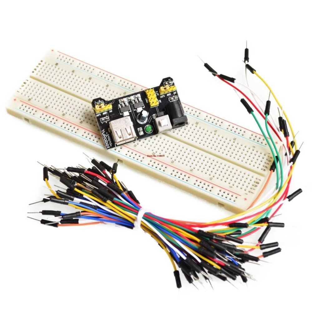 3PCS/Lot 3.3V/5V MB102 power module+830 points Breadboard +65Pcs jumper Wire Kit