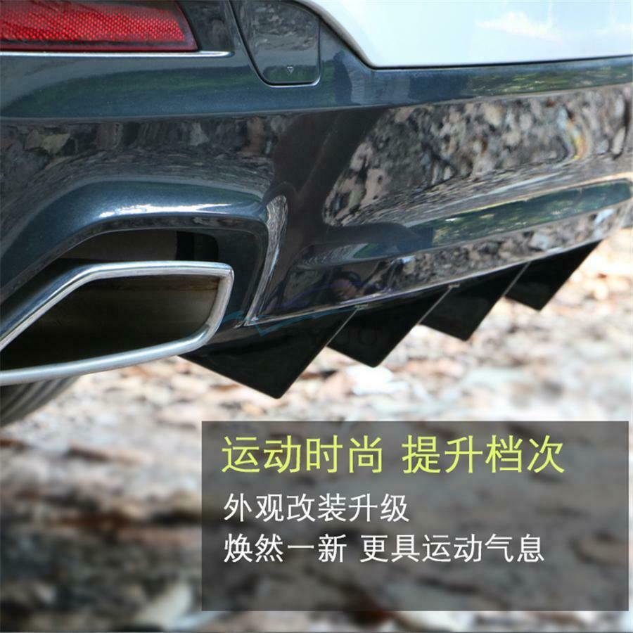 4PCS / Set Universal ABS Car Spoiler Rear Bumper Lip Shark Fin Diffuser Black