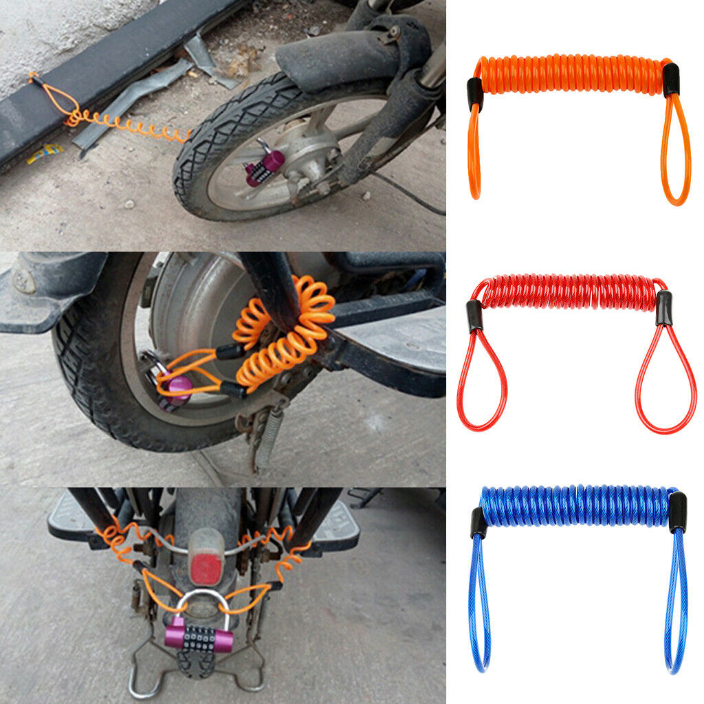 Anti-Theft Spring Motorcycle Bike Camping Fishing Cable Blocks Disc Brake 1.5m